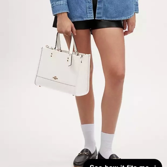 New🤍Coach White Dempsey Carryall Large Tote - Picture 6 of 6